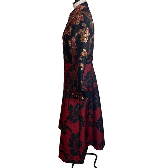 Samuel Dong Womens Coat Size Small Multicolor Brocade Pockets Floral New - Picture 2 of 13